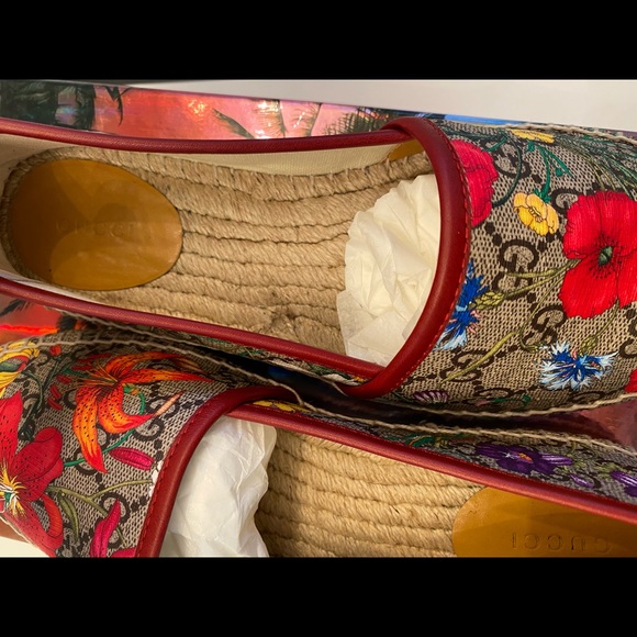 Gucci Pilar Floral GG Espadrilles size 39.5 - Picture 10 of 12